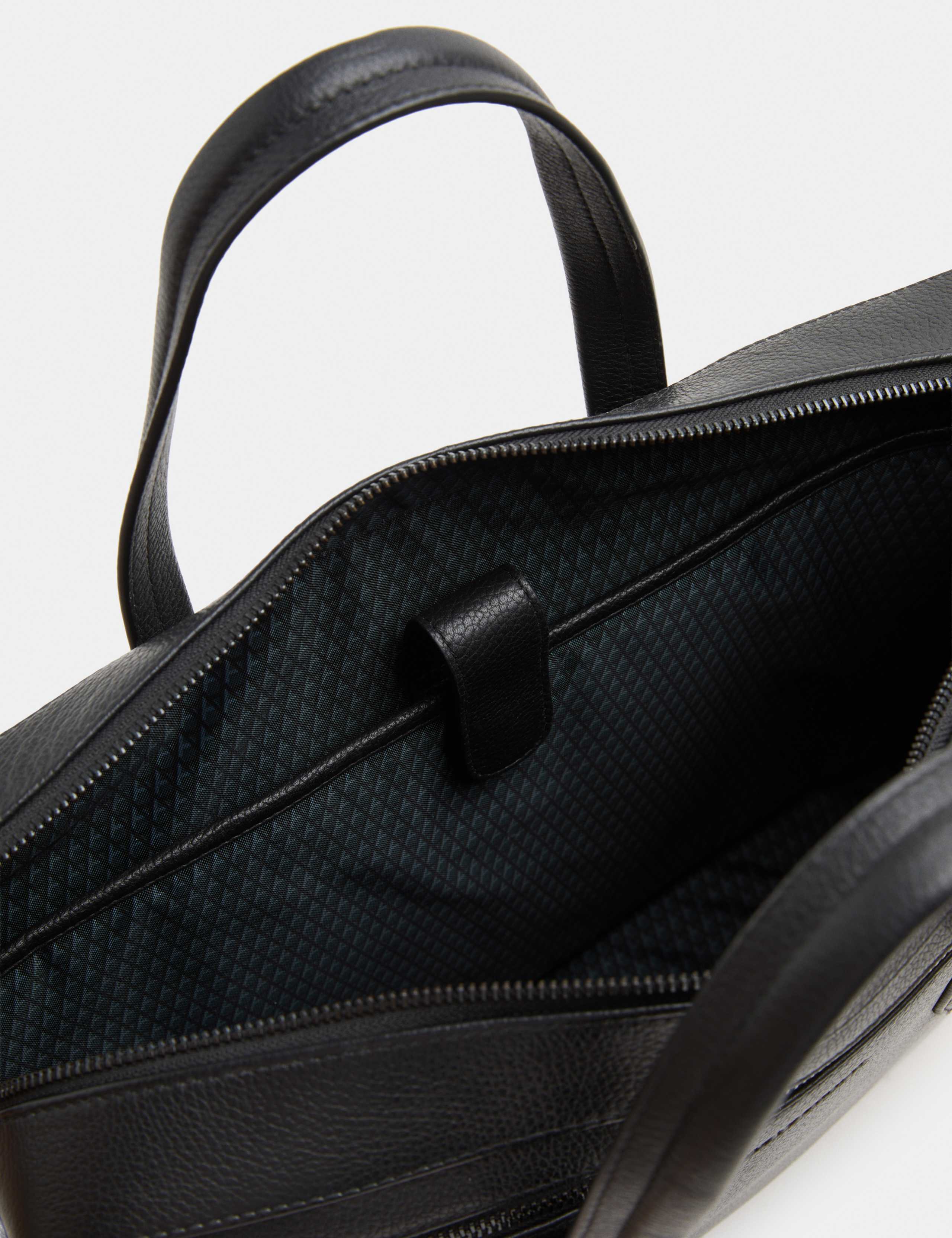 Autograph leather pebble grain laptop bag 38cm, imported from the UK