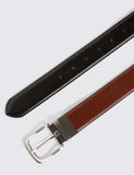 Moss reversible belt pebble-grain 27mm, imported from the UK