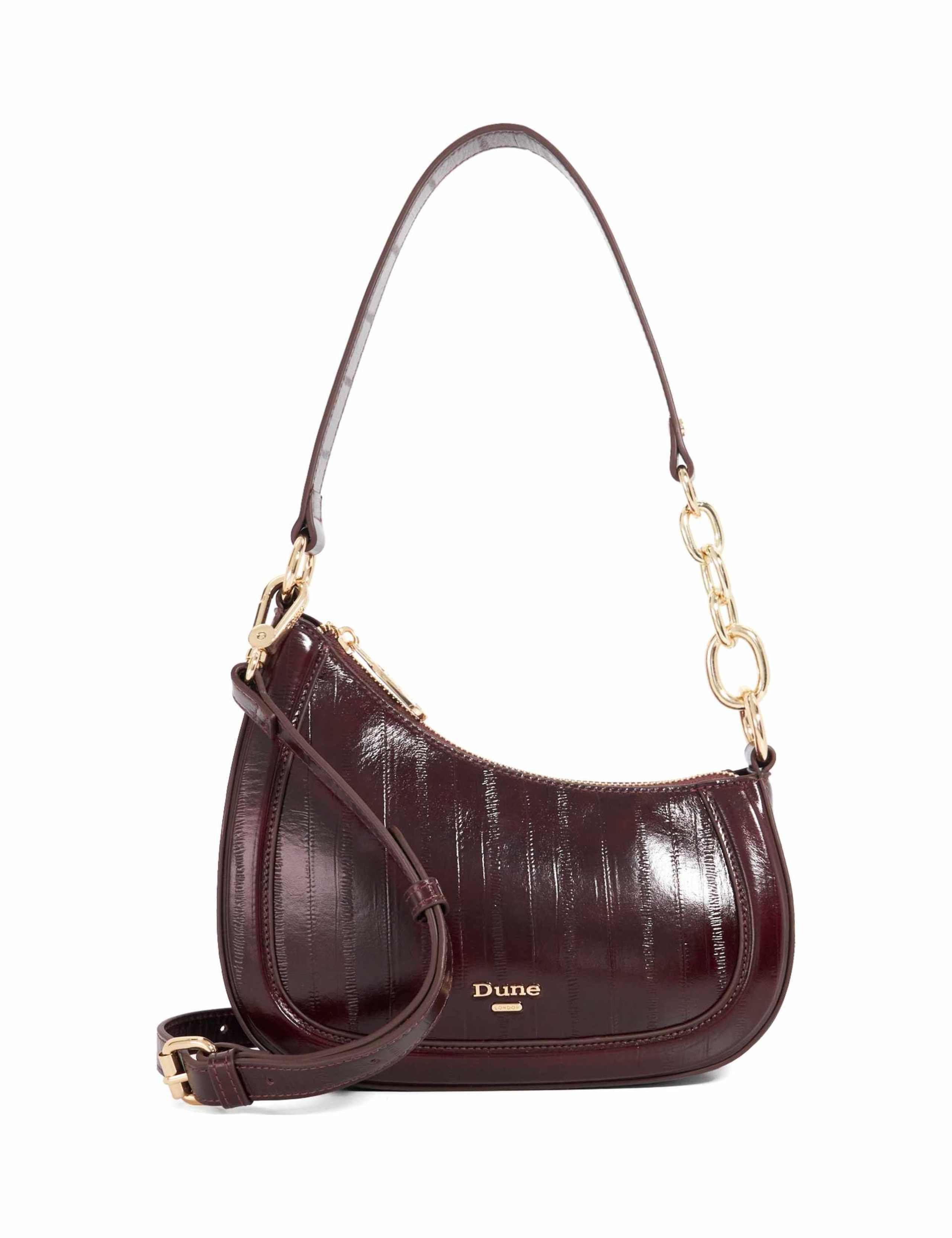 Dune London leather scoop shoulder bag, imported from the UK