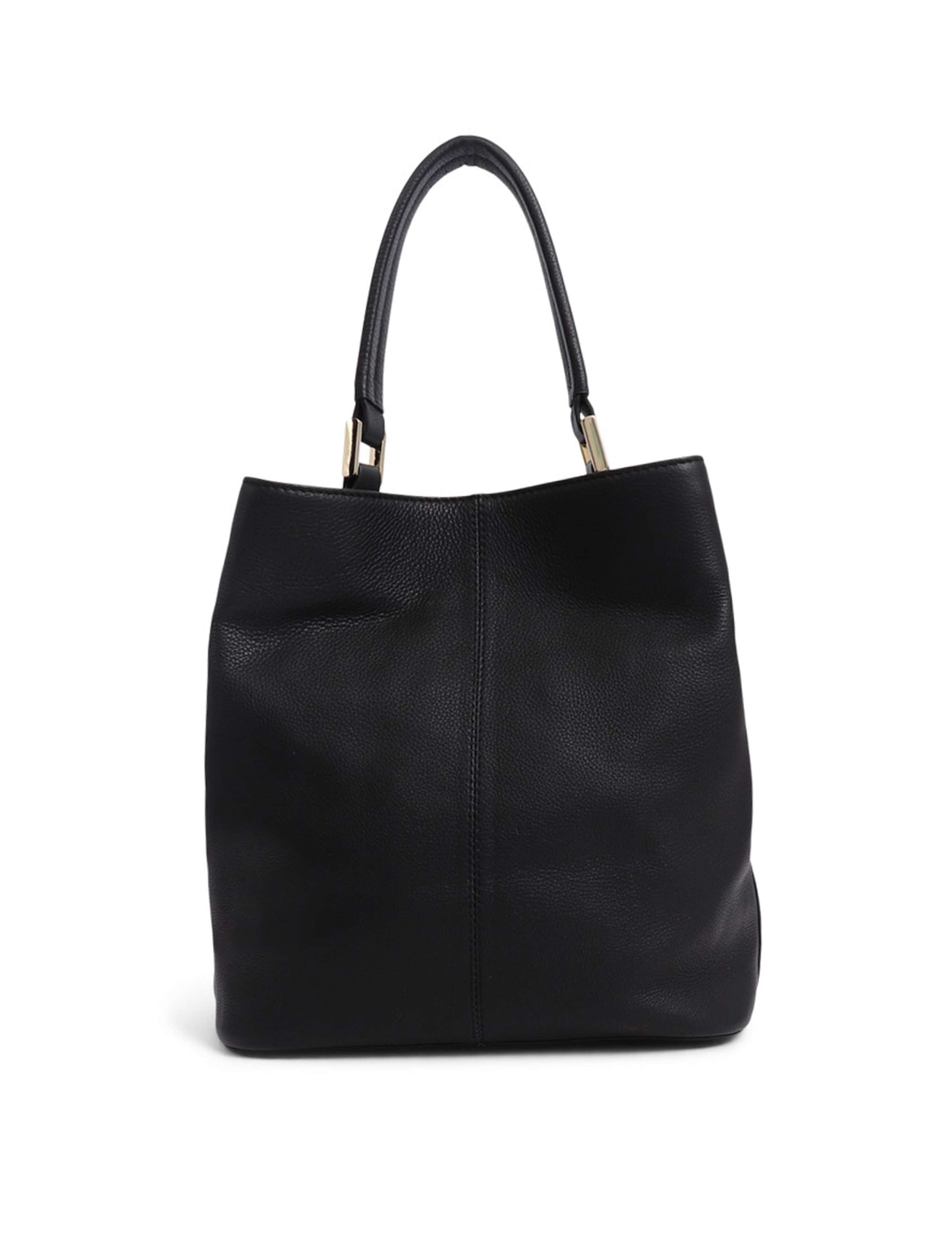Jones Bootmaker leather shoulder bag with gold-tone hoop, imported from the UK