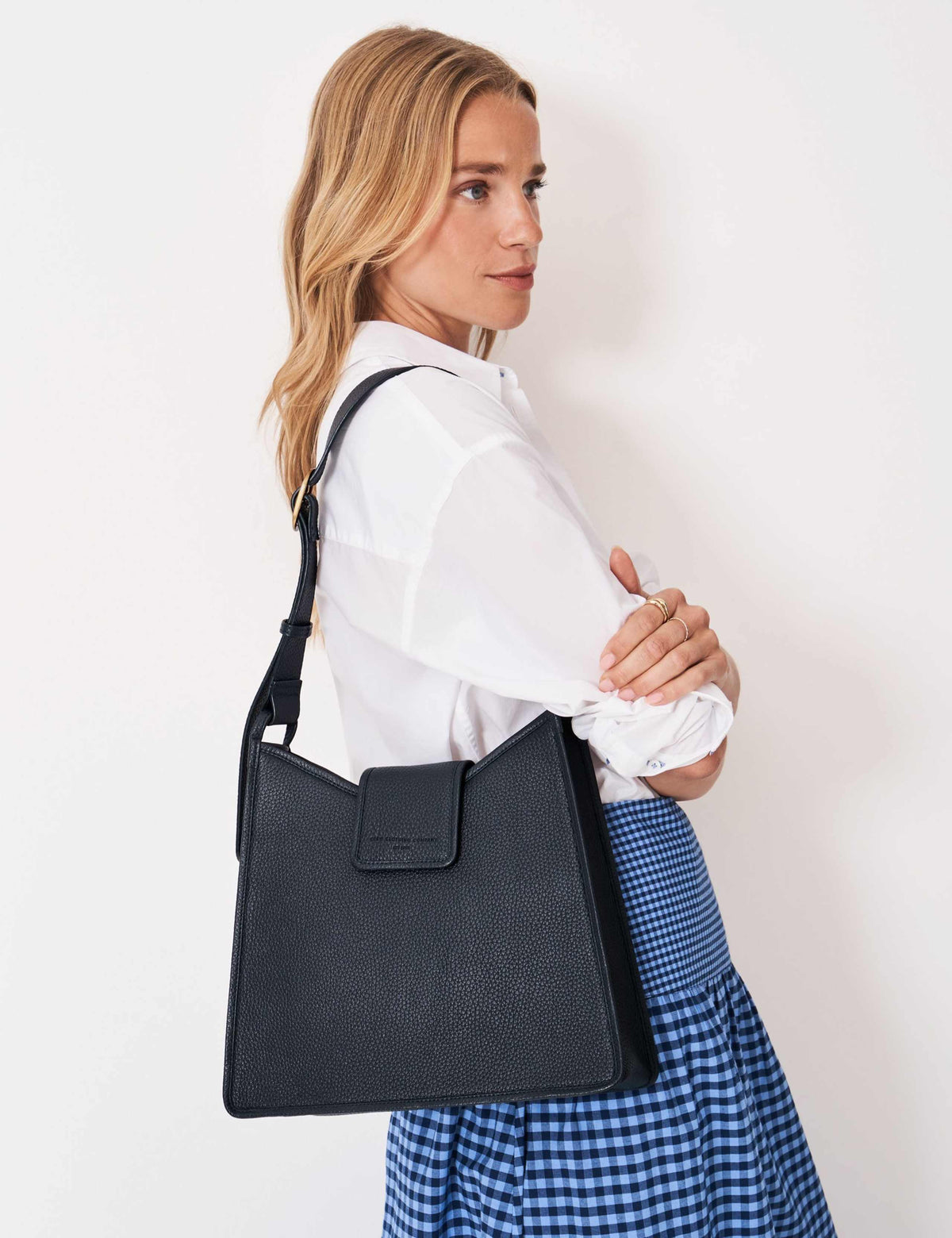 Crew Clothing leather shoulder bag, imported from the UK