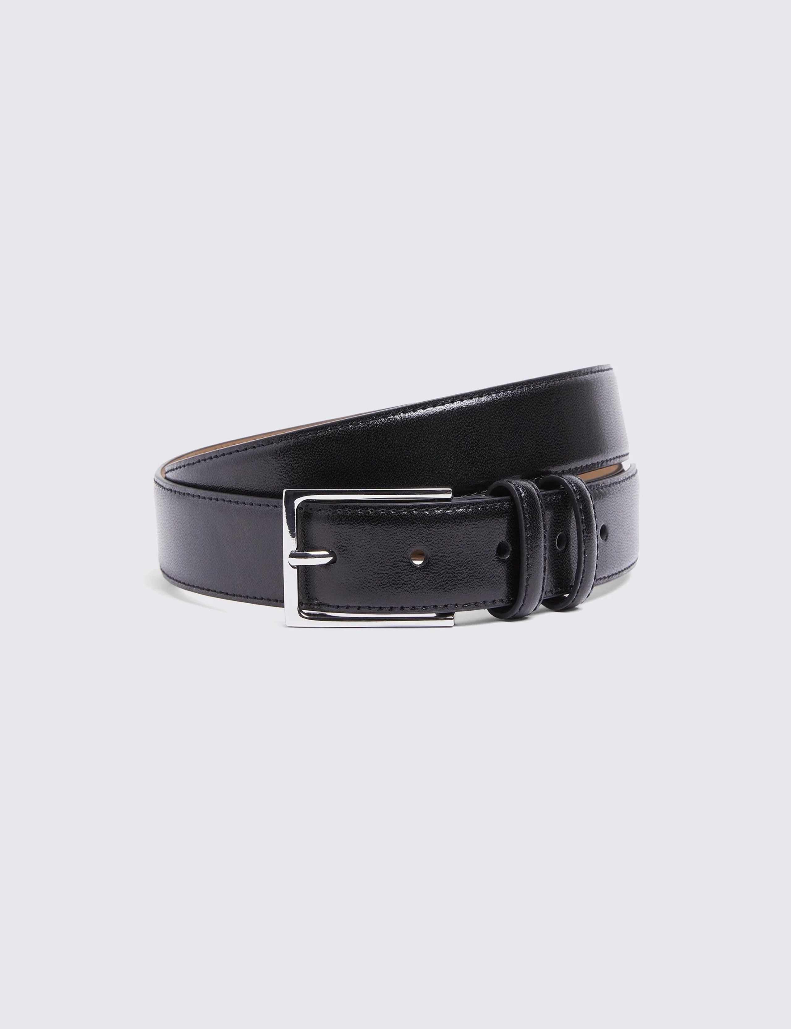 Moss Leder Smart Gürtel mit silberner Schnalle (britische Marke)