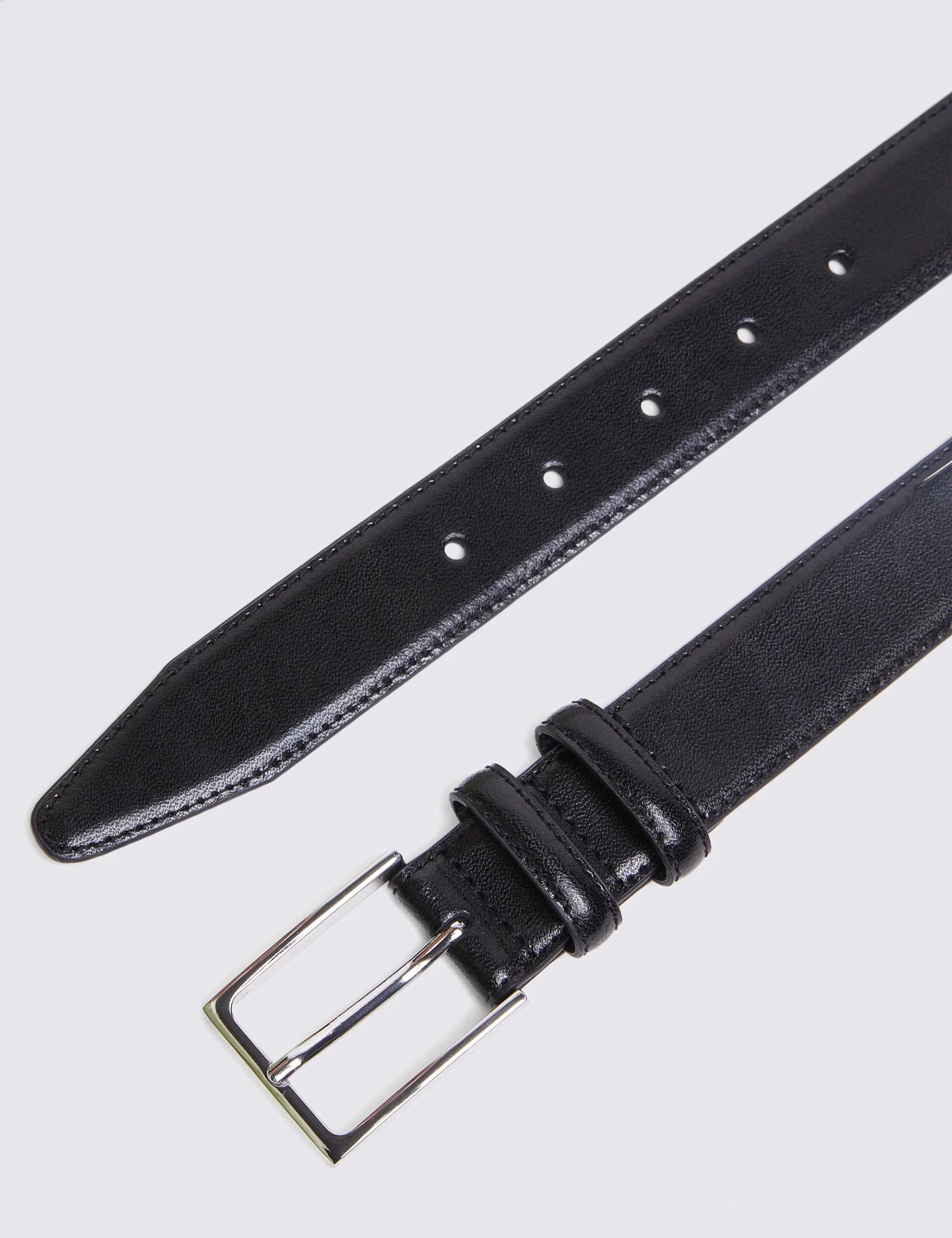 Moss Leder Smart Gürtel mit silberner Schnalle (britische Marke)