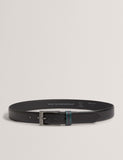 Ted Baker grained leather belt with gunmetal buckle (British brand)