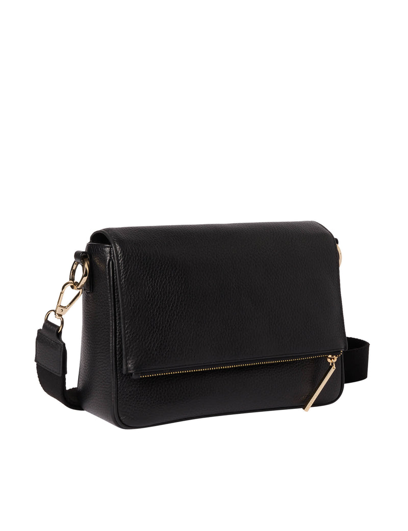 Whistles leather textured flap cross body bag, imported from the UK