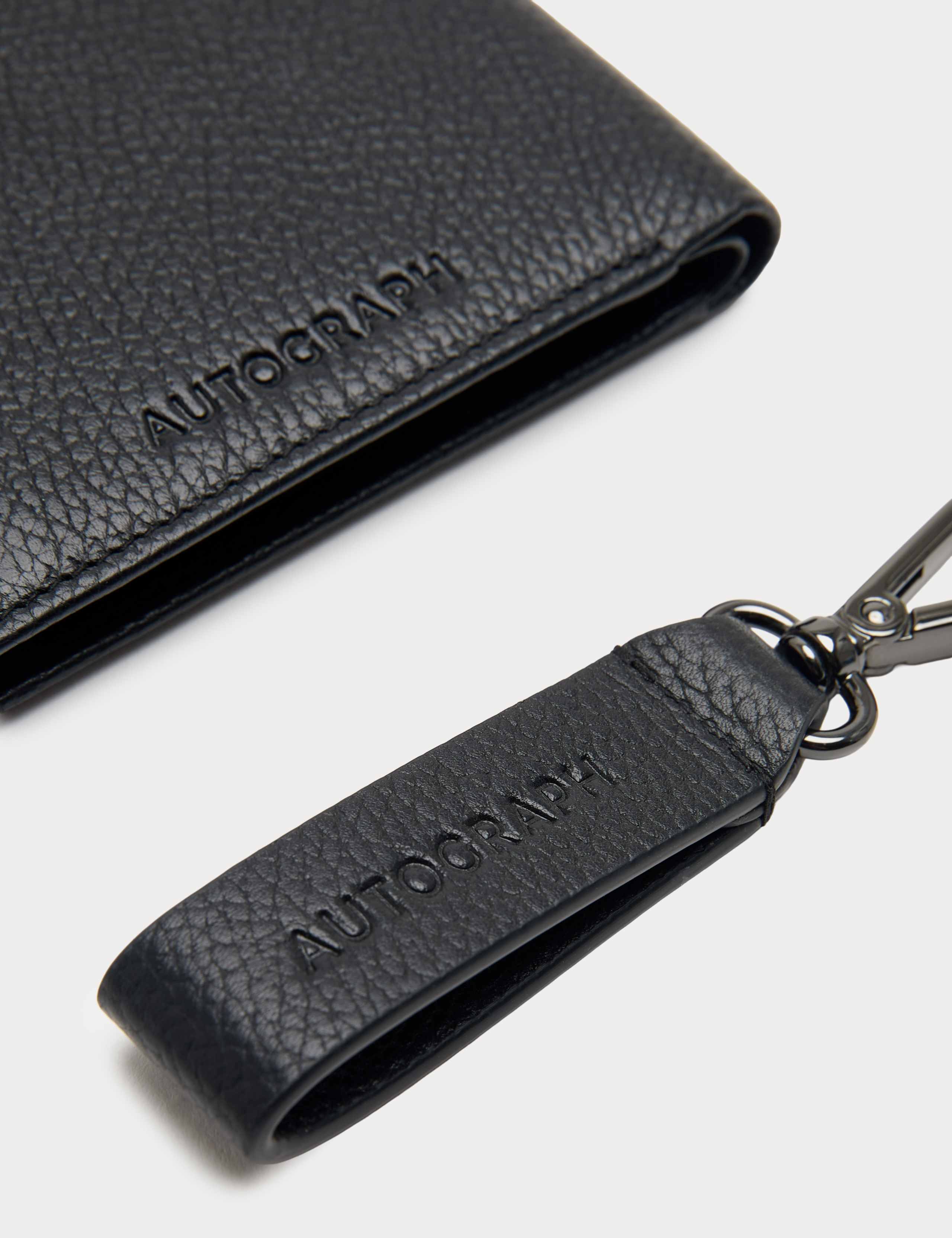 Autograph leather wallet and keyring gift set (British brand)