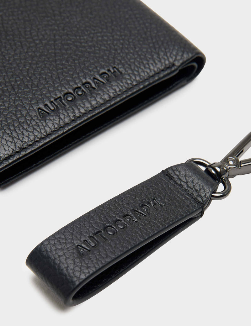 Autograph leather wallet and keyring gift set (British brand)