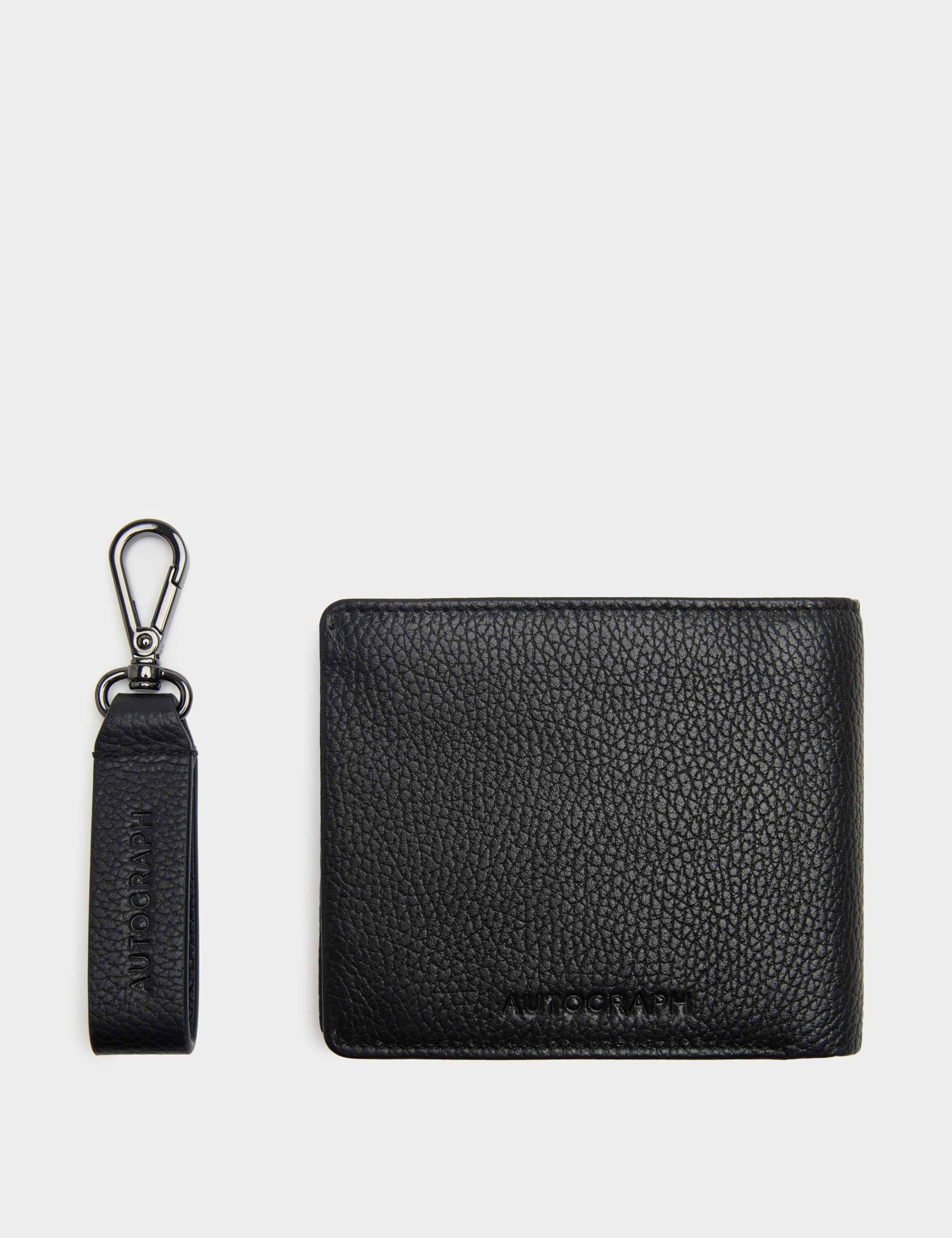 Autograph leather wallet and keyring gift set (British brand)