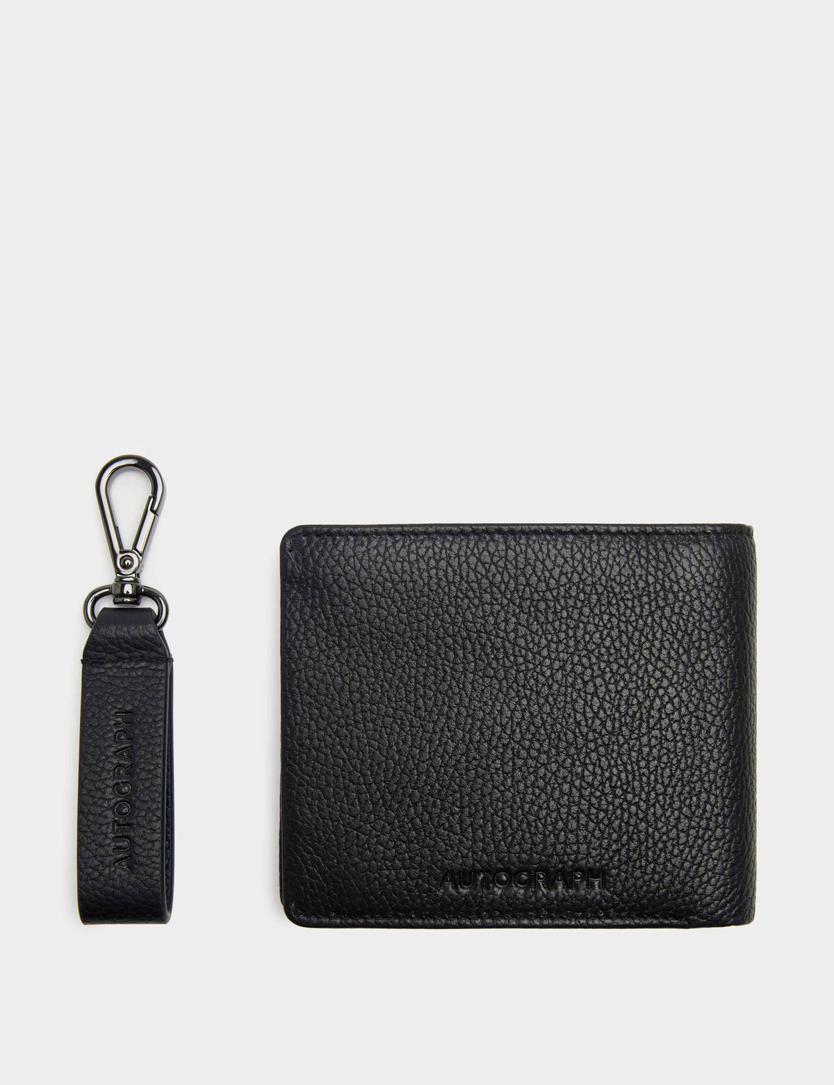 Autograph leather wallet and keyring gift set (British brand)