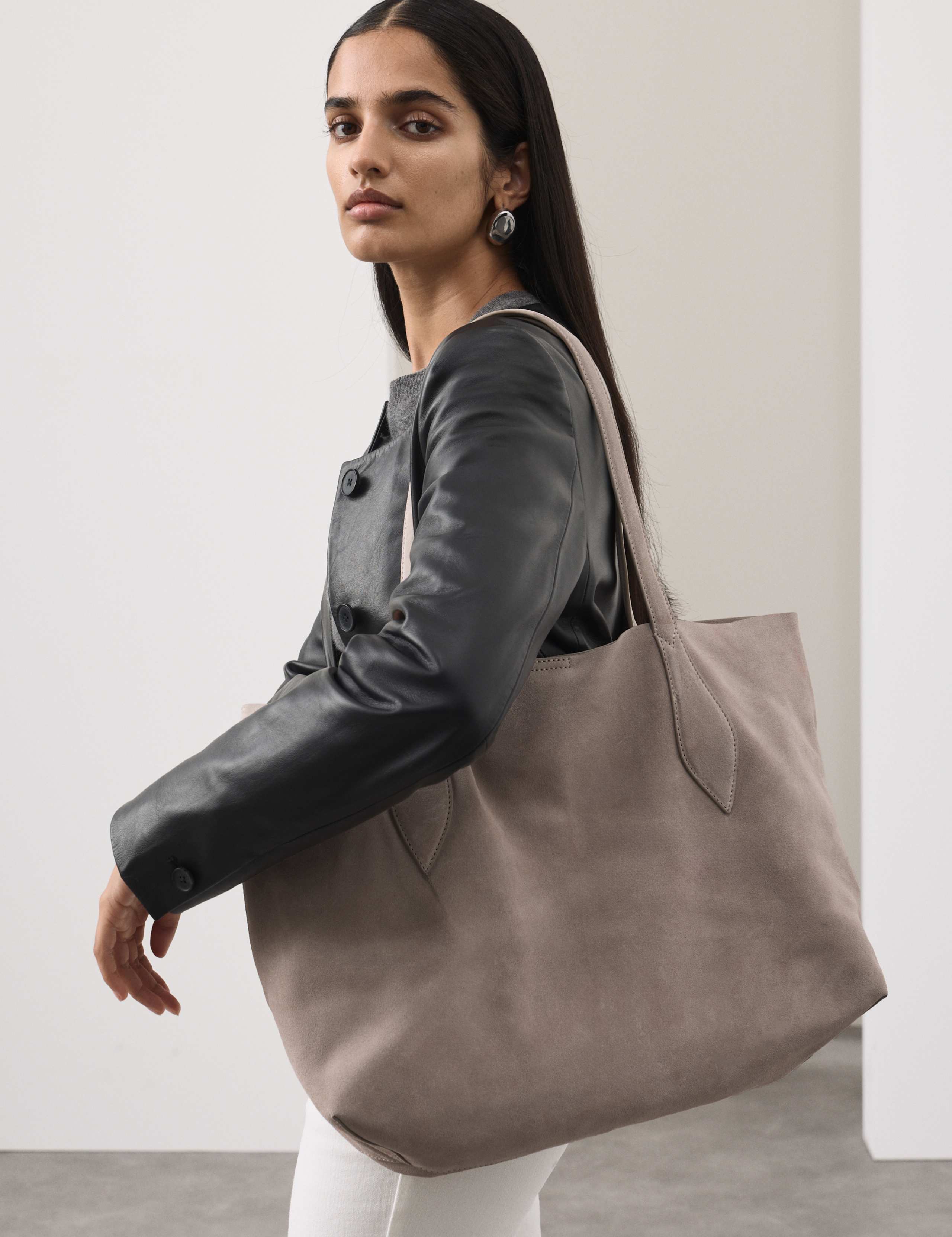 Autograph suede tote bag 100% leather (British brand)