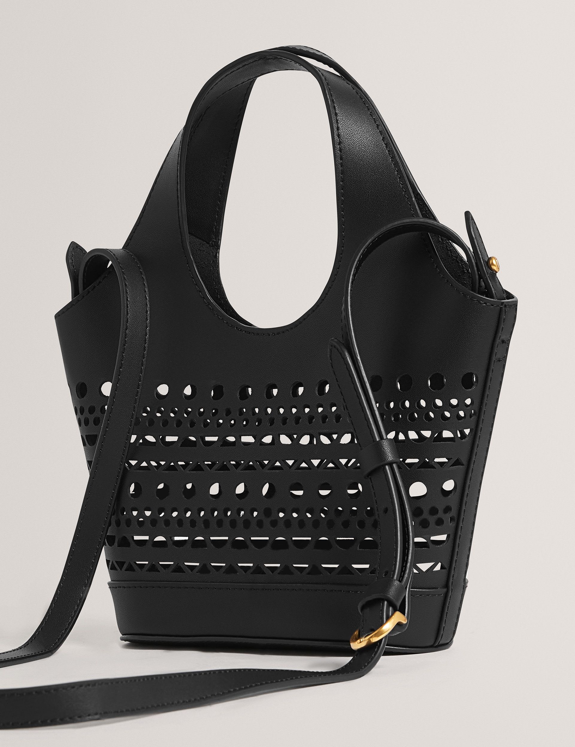 Ted Baker leather tote bag with laser-cut pattern (British brand)