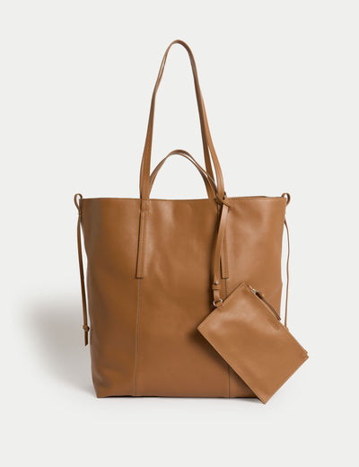 M&S Jaeger Large Leather Tote Bag- Buy online at McGrocer