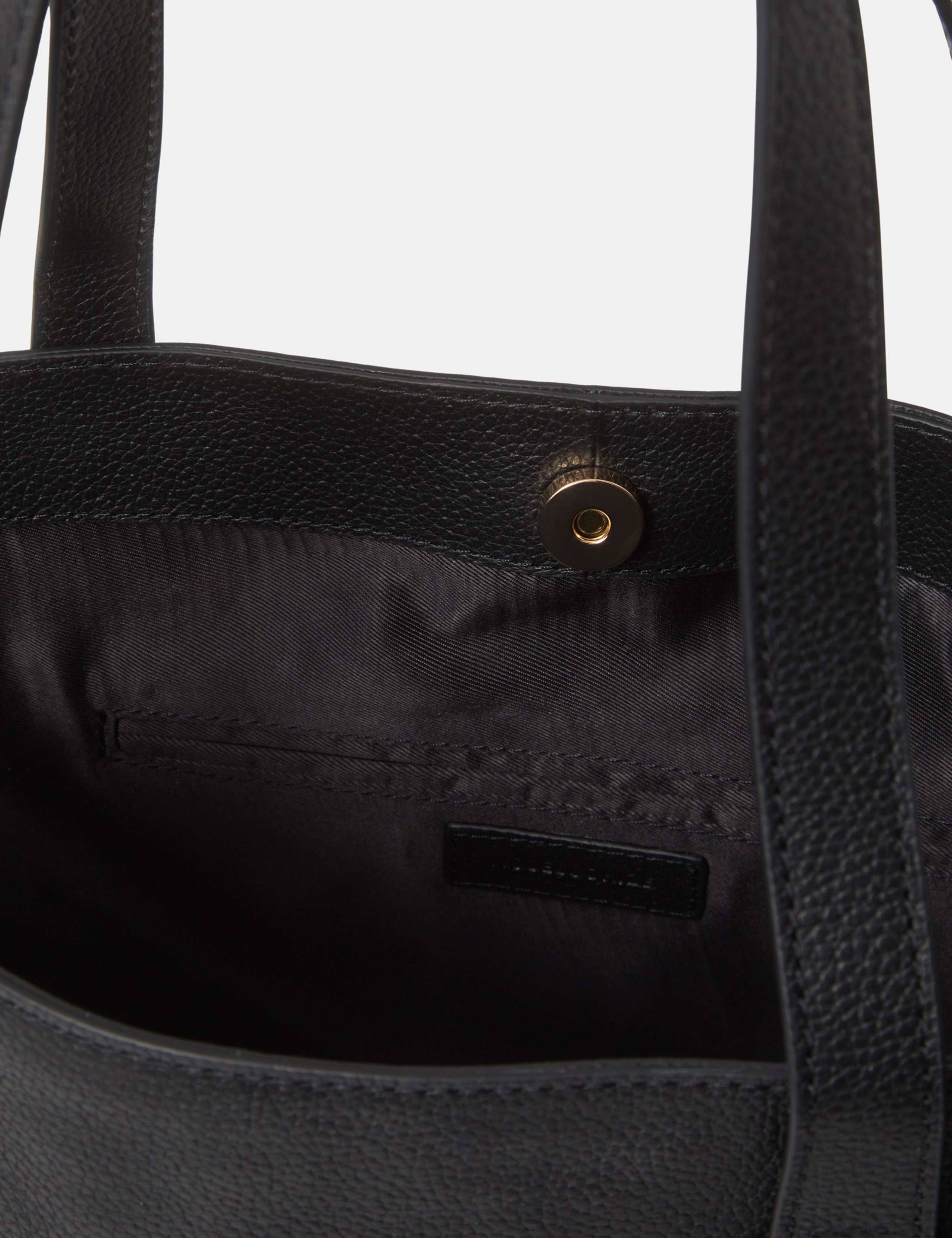 Accessorize leather tote bag with suede side panels and adjustable size (British brand)