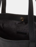 Accessorize leather tote bag with suede side panels and adjustable size (British brand)