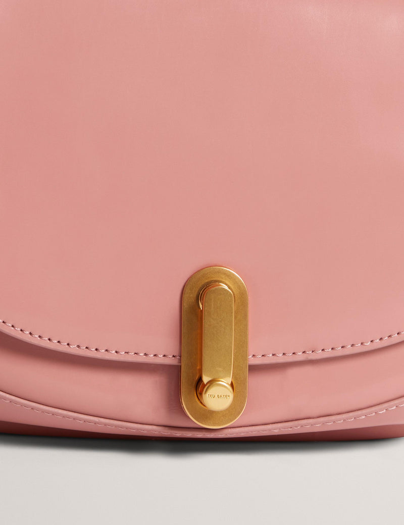 Ted Baker leather shoulder bag twist lock detail, UK version