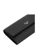Dune London leather weave purse with gold-tone logo plaque - British product