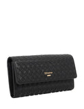 Dune London leather weave purse with gold-tone logo plaque - British product