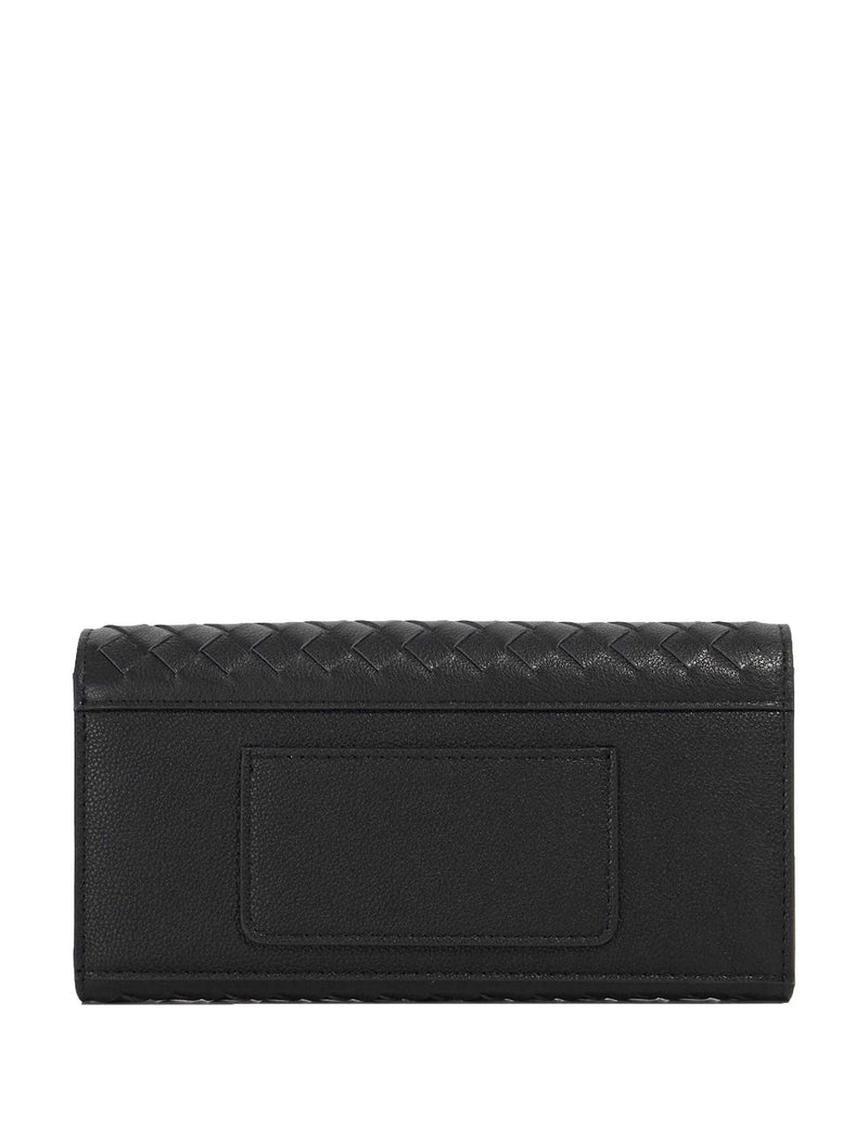 Dune London leather weave purse with gold-tone logo plaque - British product