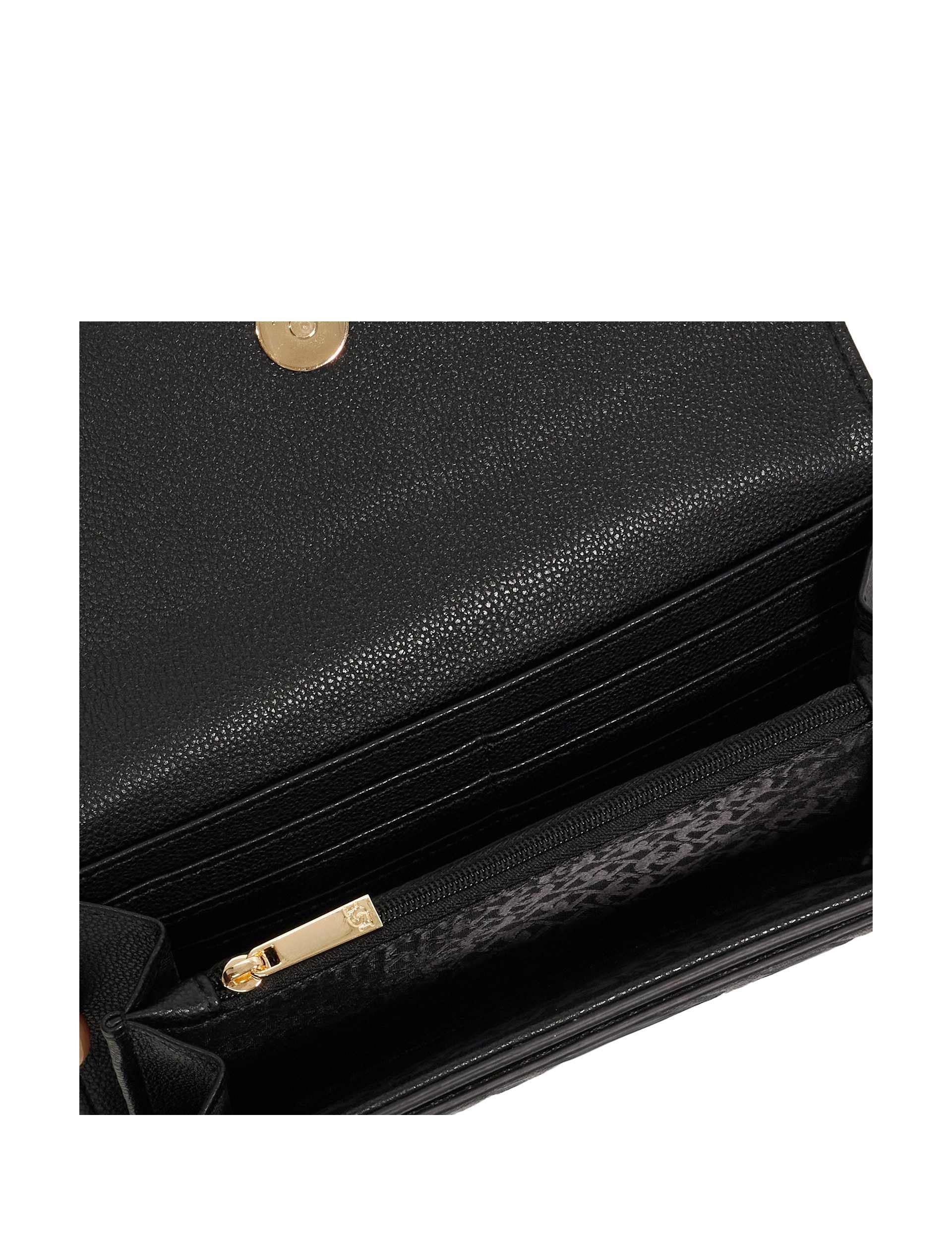 Dune London leather weave purse with gold-tone logo plaque - British product