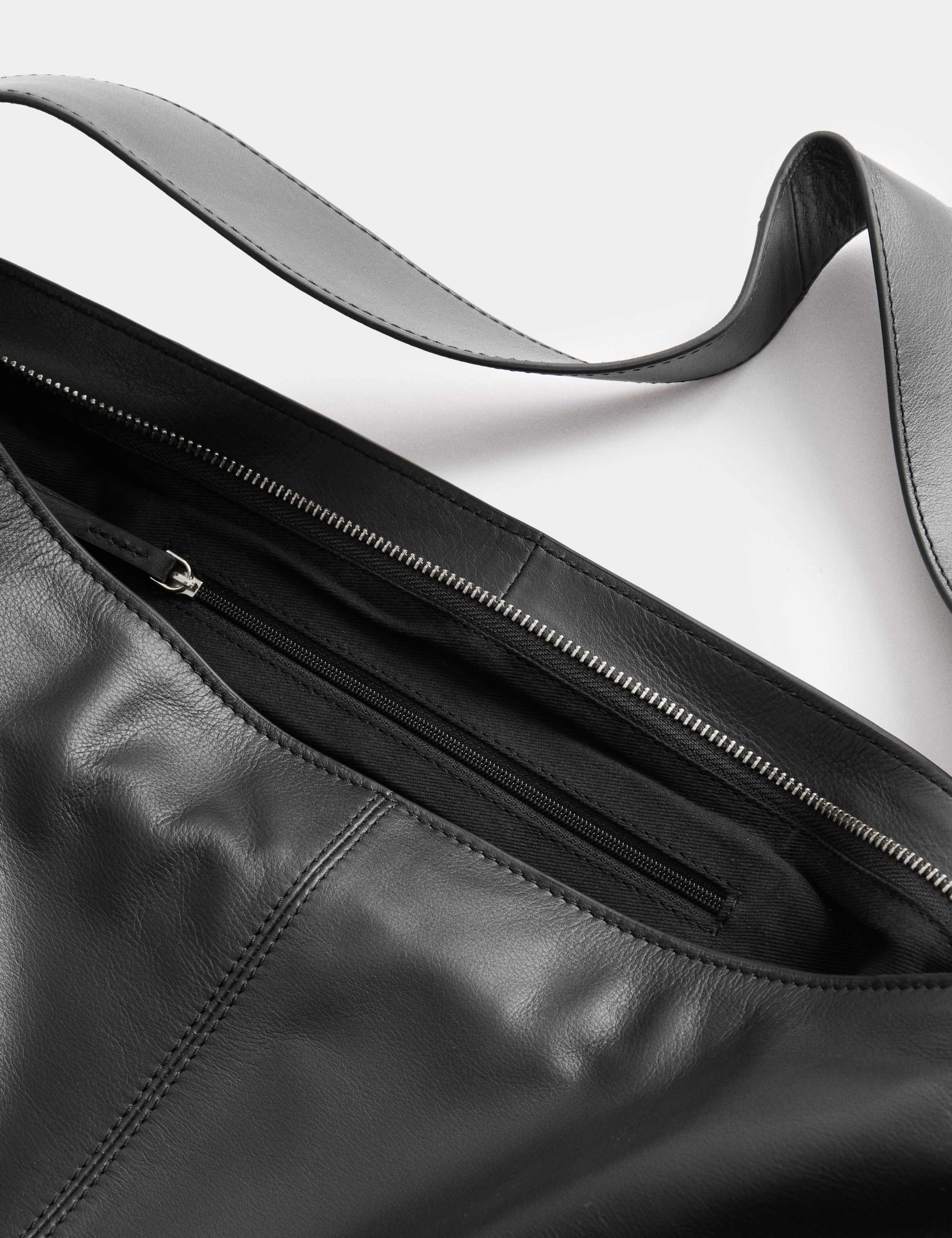 Autograph leather zip slouchy shoulder bag, UK version