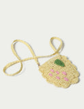 Lemon Raffia Bag with metal details, imported from the UK