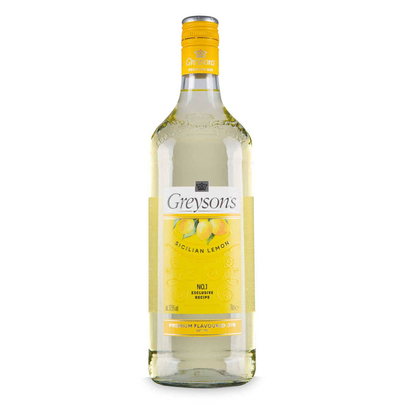 Greyson's Lemon Gin, a zesty British gin, imported from the UK