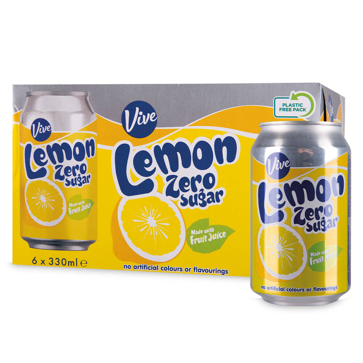 Lemon zero sugar soft drink 6 pack (British brand)