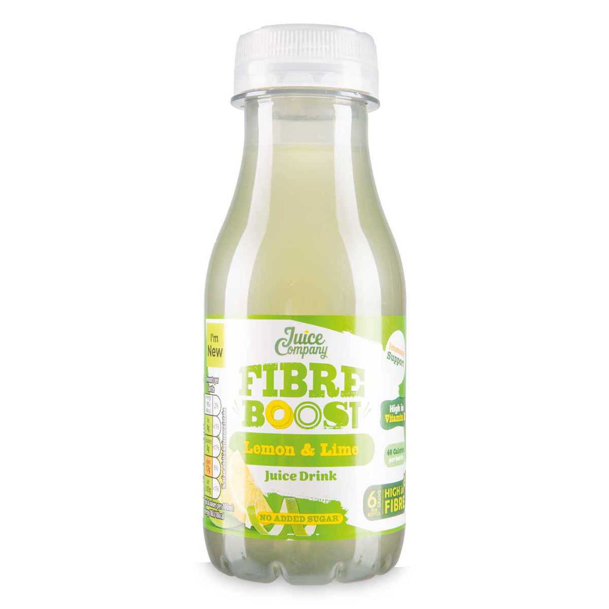 Lemon and lime juice drink with fibre, imported from the UK