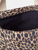 Accessorize leopard print beach bag with metallic handles (British brand)