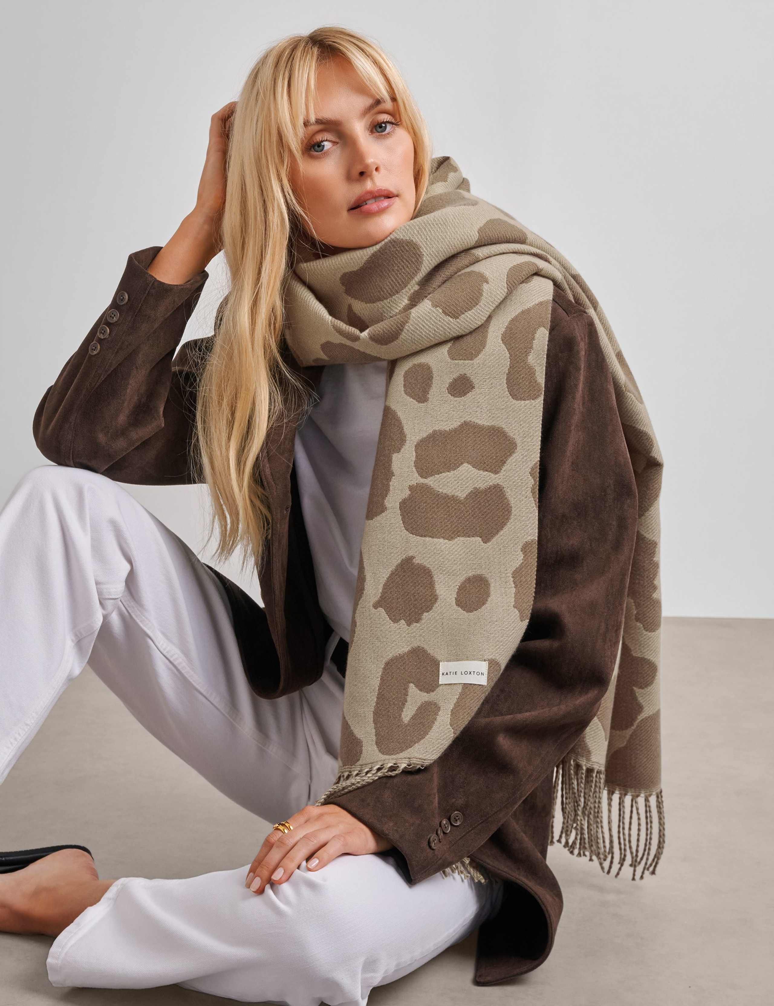 Katie Loxton leopard print blanket scarf - British product