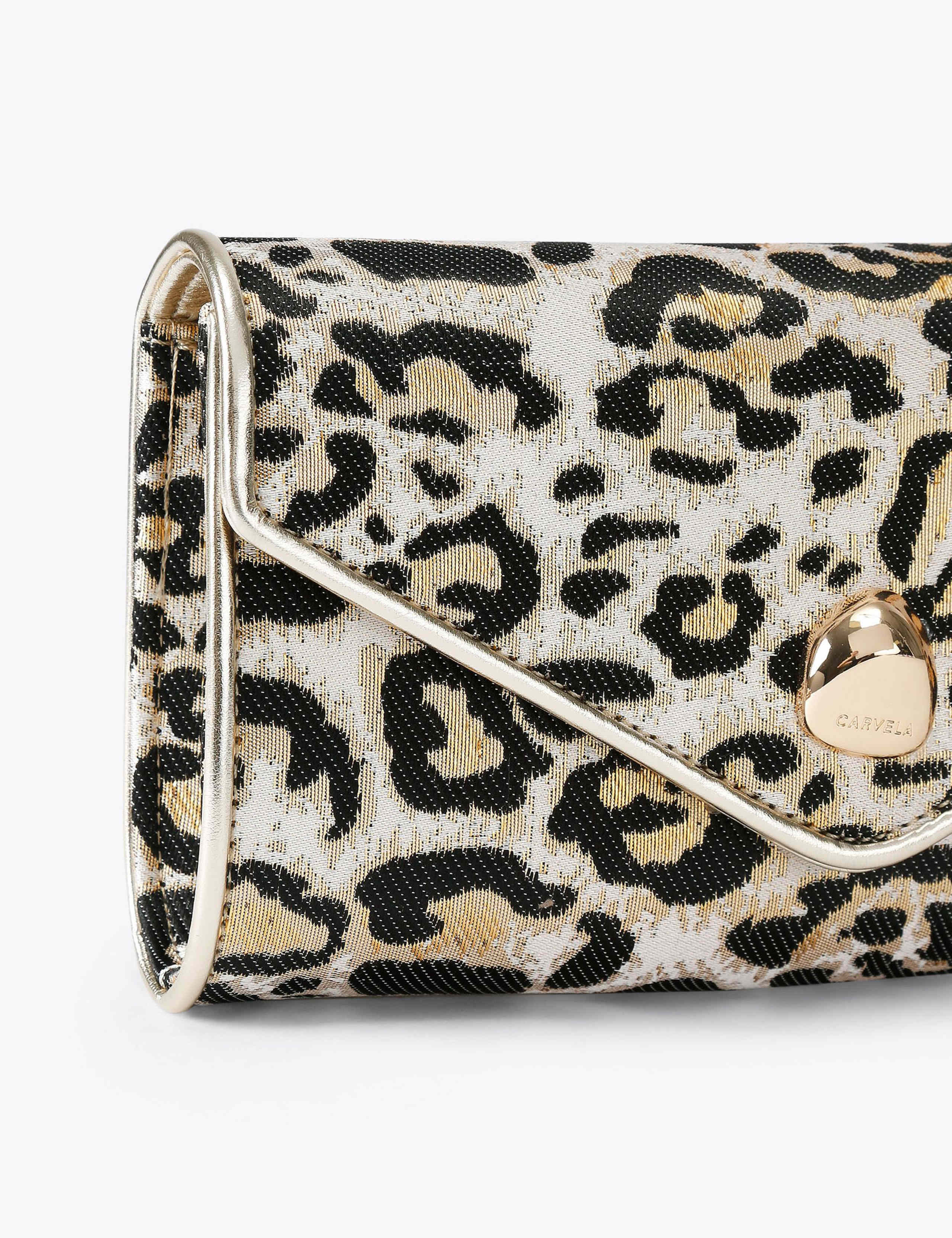 Carvela leopard print clutch bag, imported from the UK