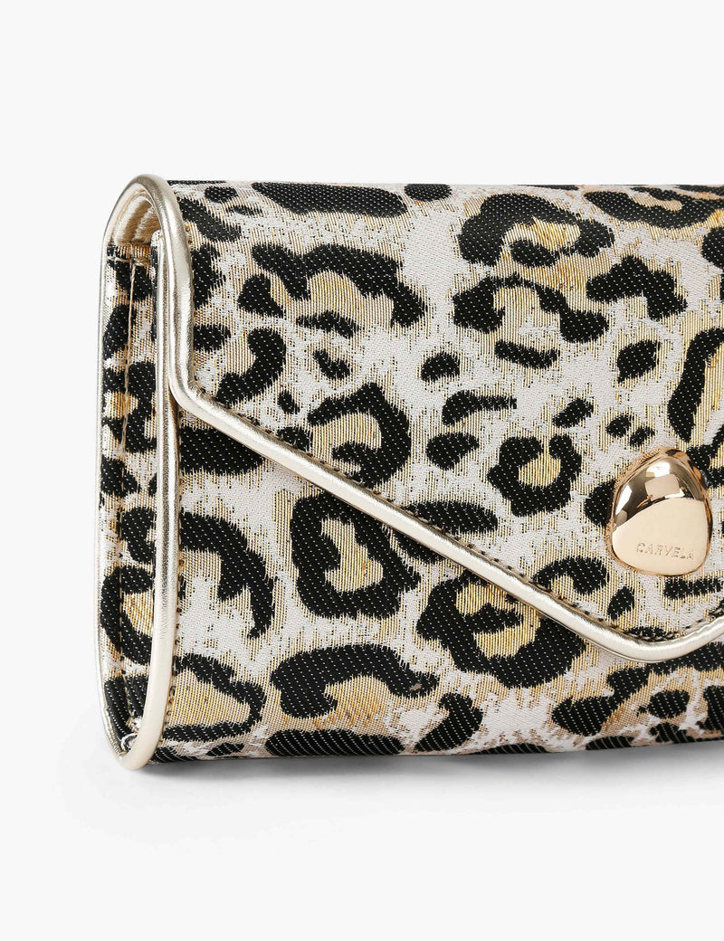 Carvela leopard print clutch bag, imported from the UK