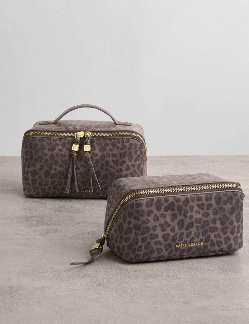 Katie Loxton leopard print mirror makeup bag (British brand)