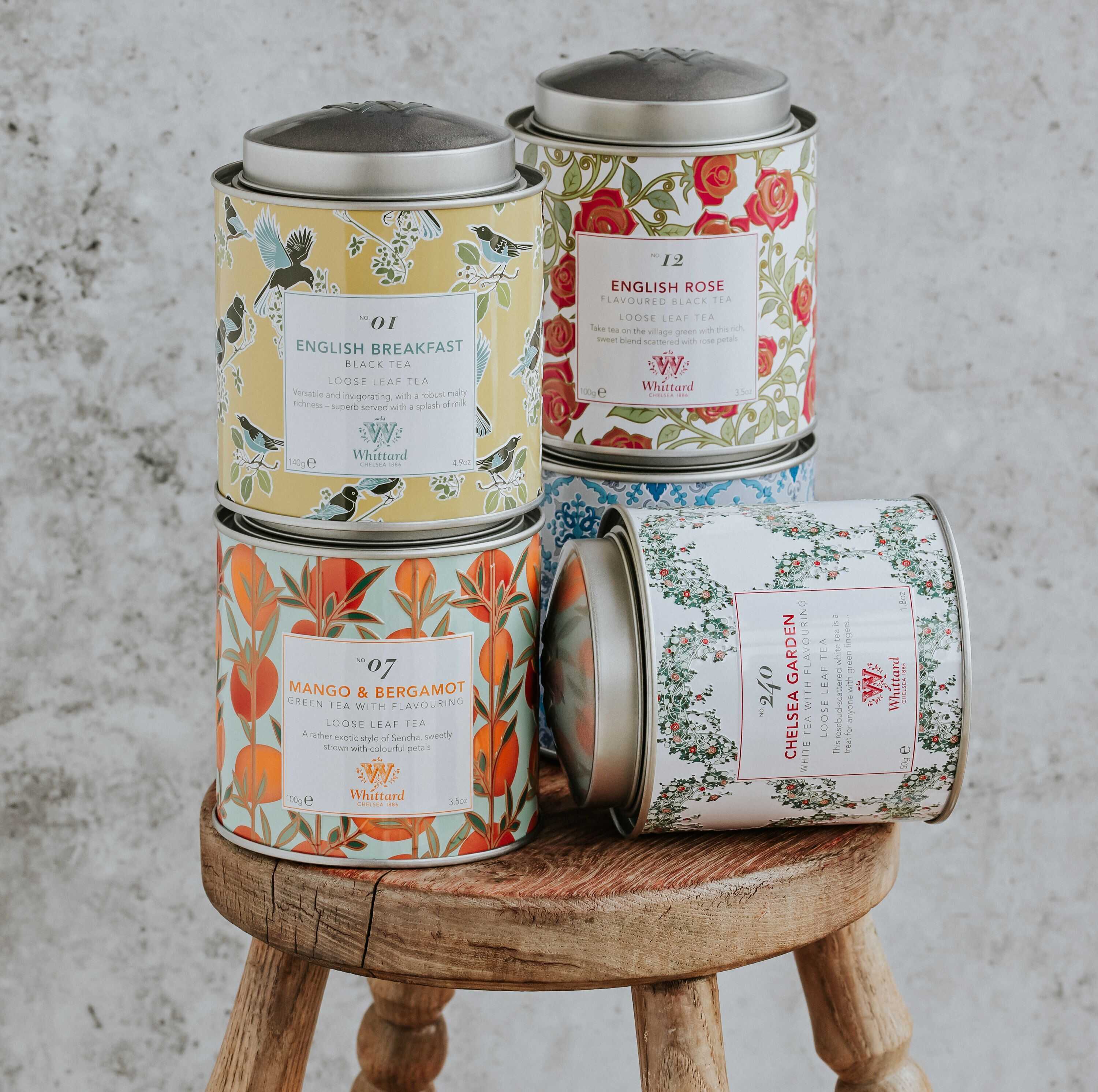 Tea Discoveries Earl Grey loose leaf tea caddy, imported from the UK