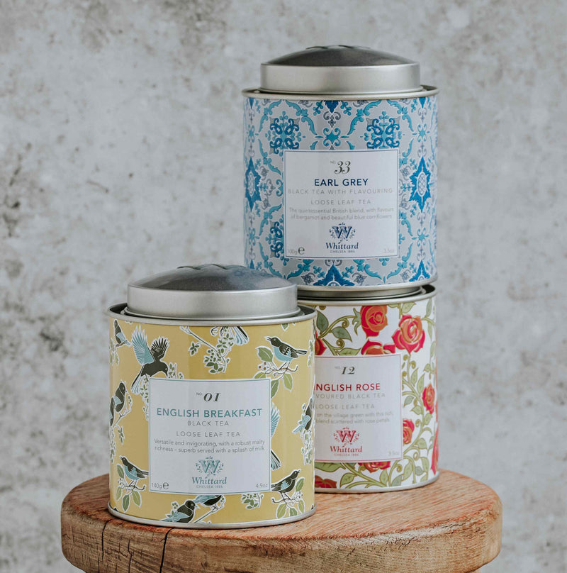 Tea Discoveries Earl Grey loose leaf tea caddy, imported from the UK
