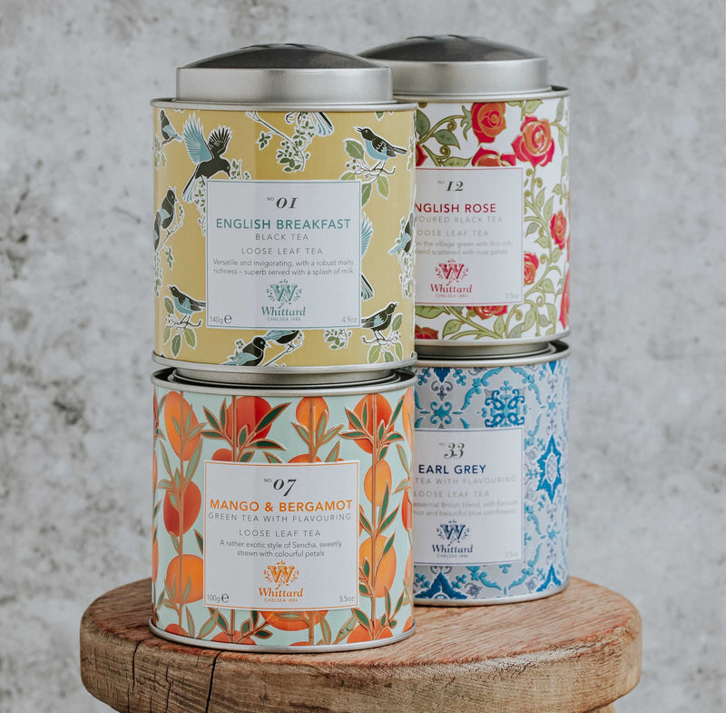 Tea Discoveries Earl Grey loose leaf tea caddy, imported from the UK