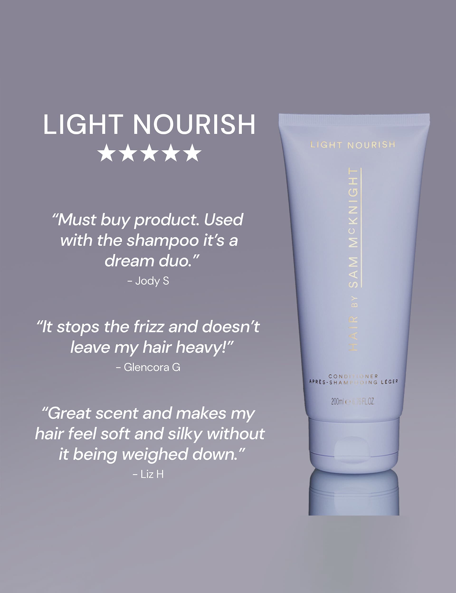 Sam McKnight light nourishing conditioner 1 litre, imported from the UK