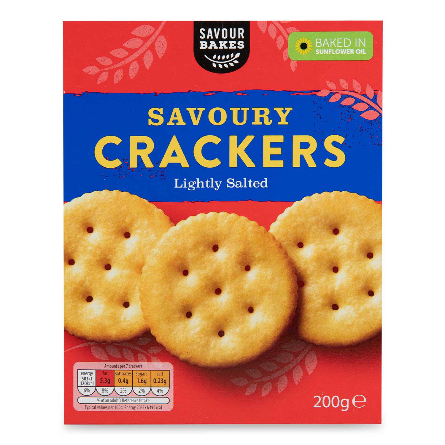 Savoury crackers lightly salted 200g pack, UK version