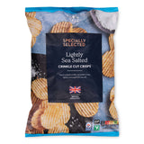 Lightly sea salted crinkle cut potato crisps (British brand)