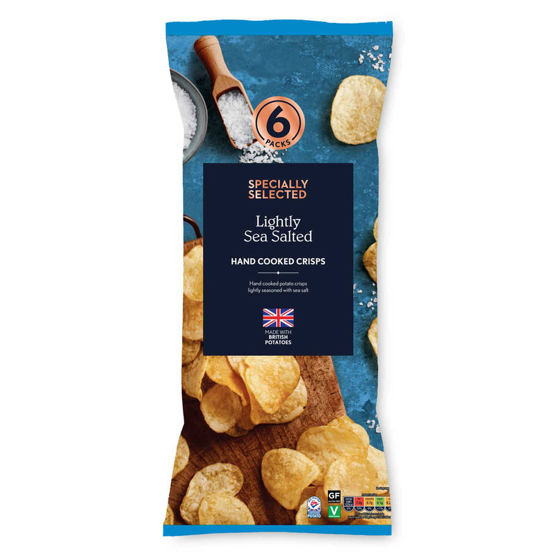 Crisps lightly sea salted hand cooked 6 pack (British brand)