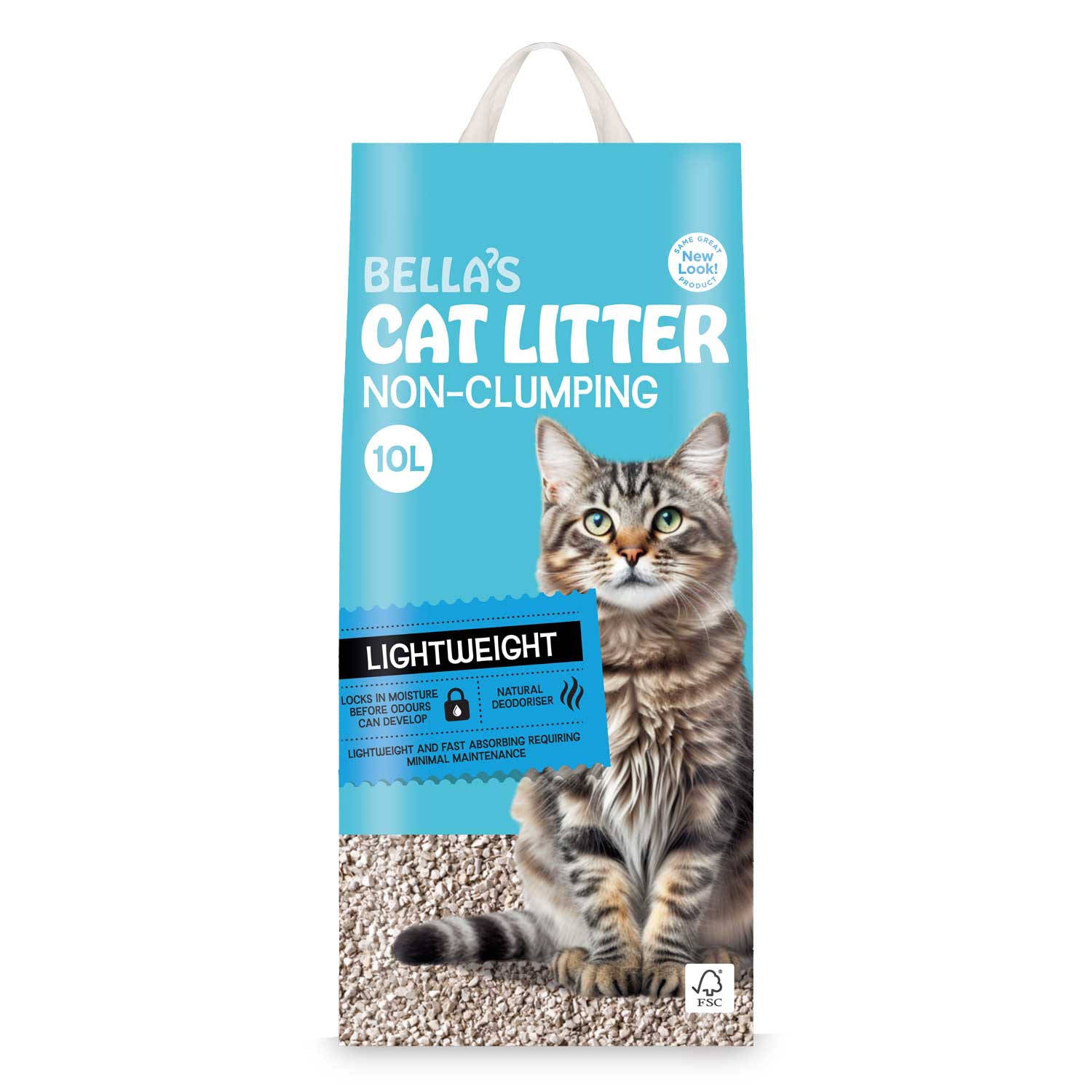 Lightweight non-clumping cat litter for pet owners, UK version