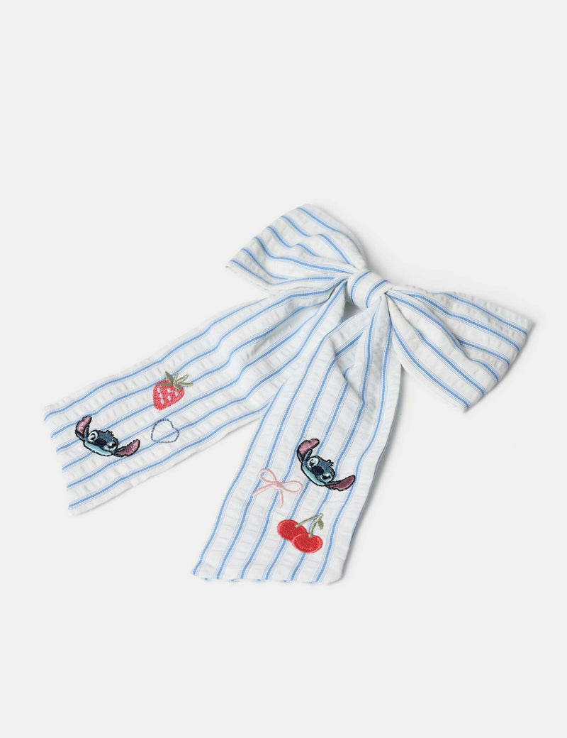 Lilo & Stitch embroidered stripe bow hair accessory, UK version