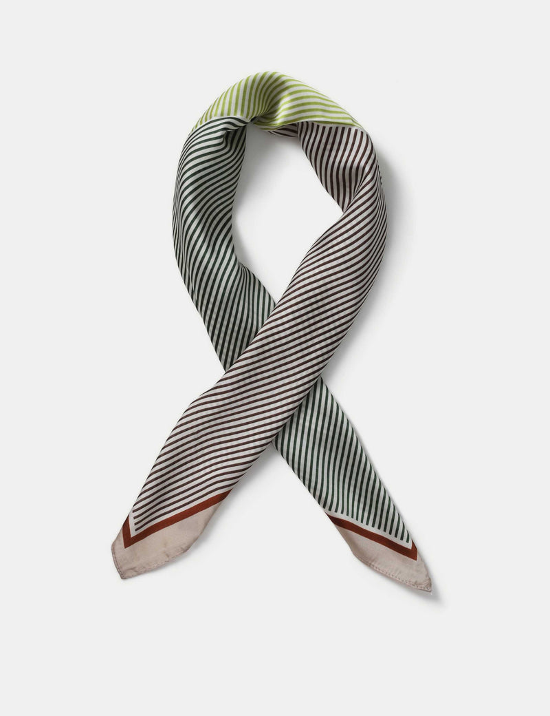 Lime Stripe Scarf polyester (British brand)