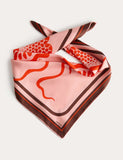 Jaeger linear wave print square silk scarf 64cm (British brand)