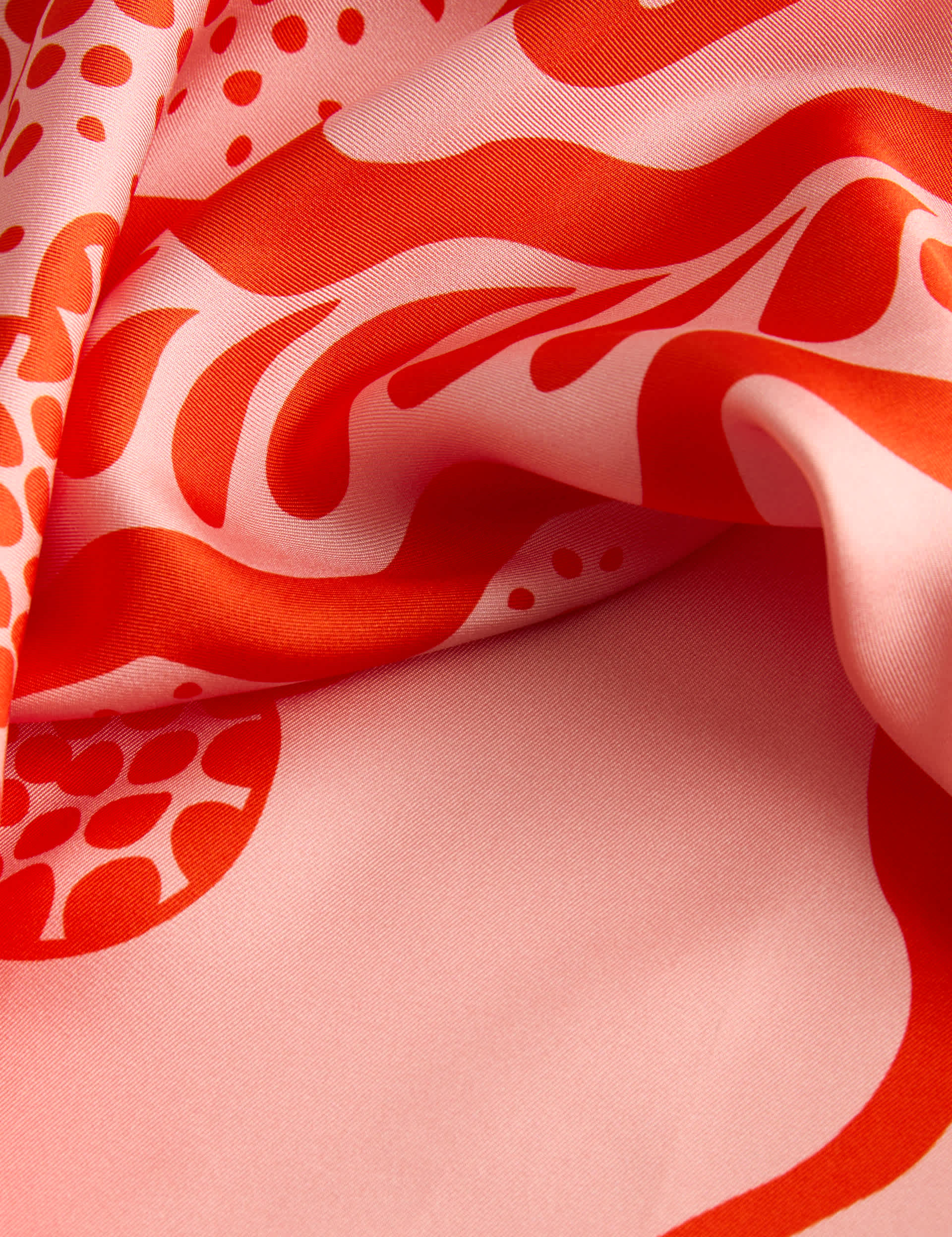 Jaeger linear wave print square silk scarf 64cm (British brand)
