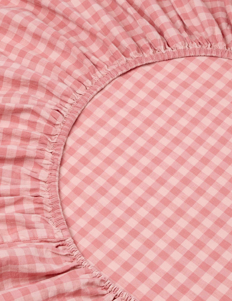 Piglet in Bed gingham fitted sheet, UK version
