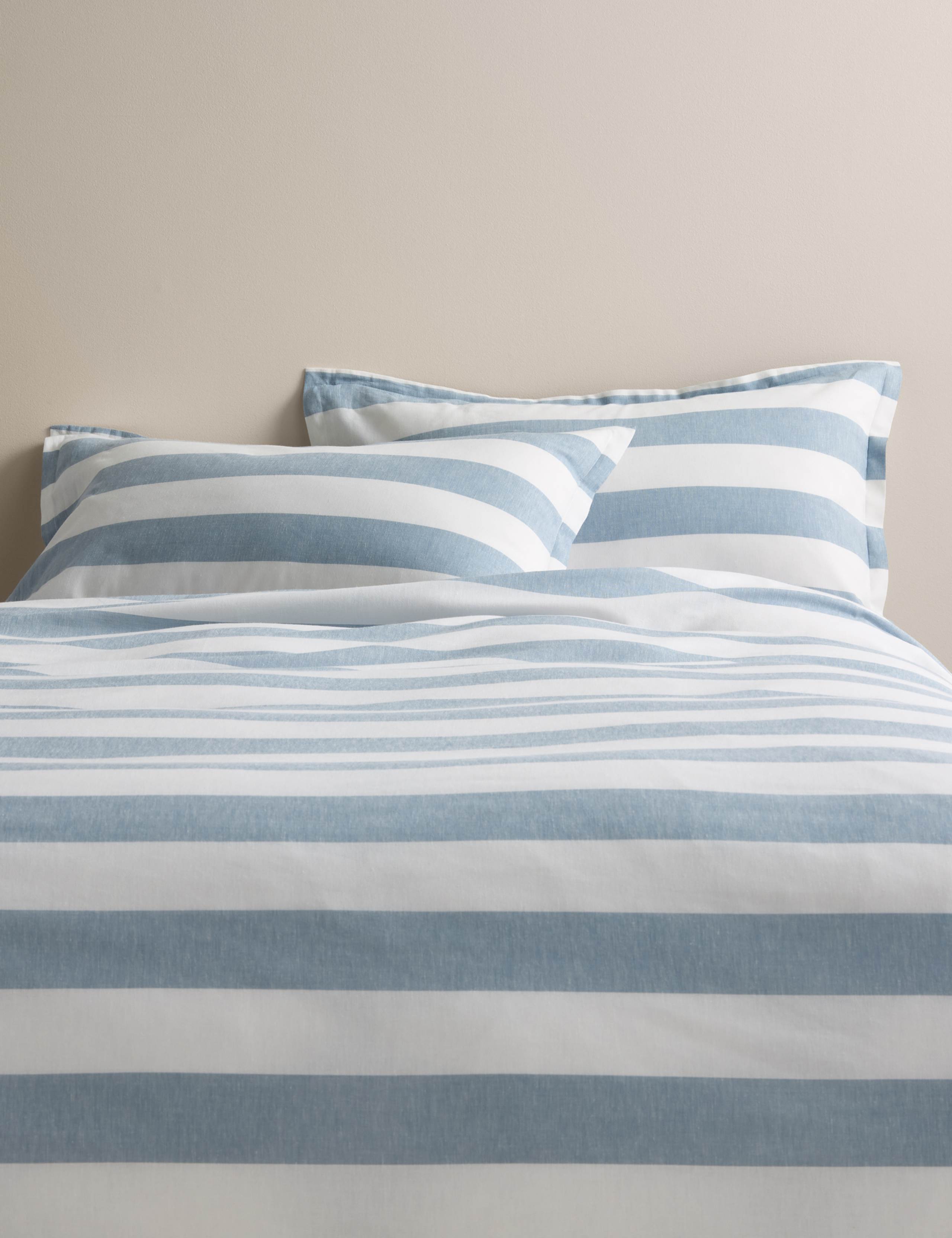 Linen blend striped bedding set, imported from the UK