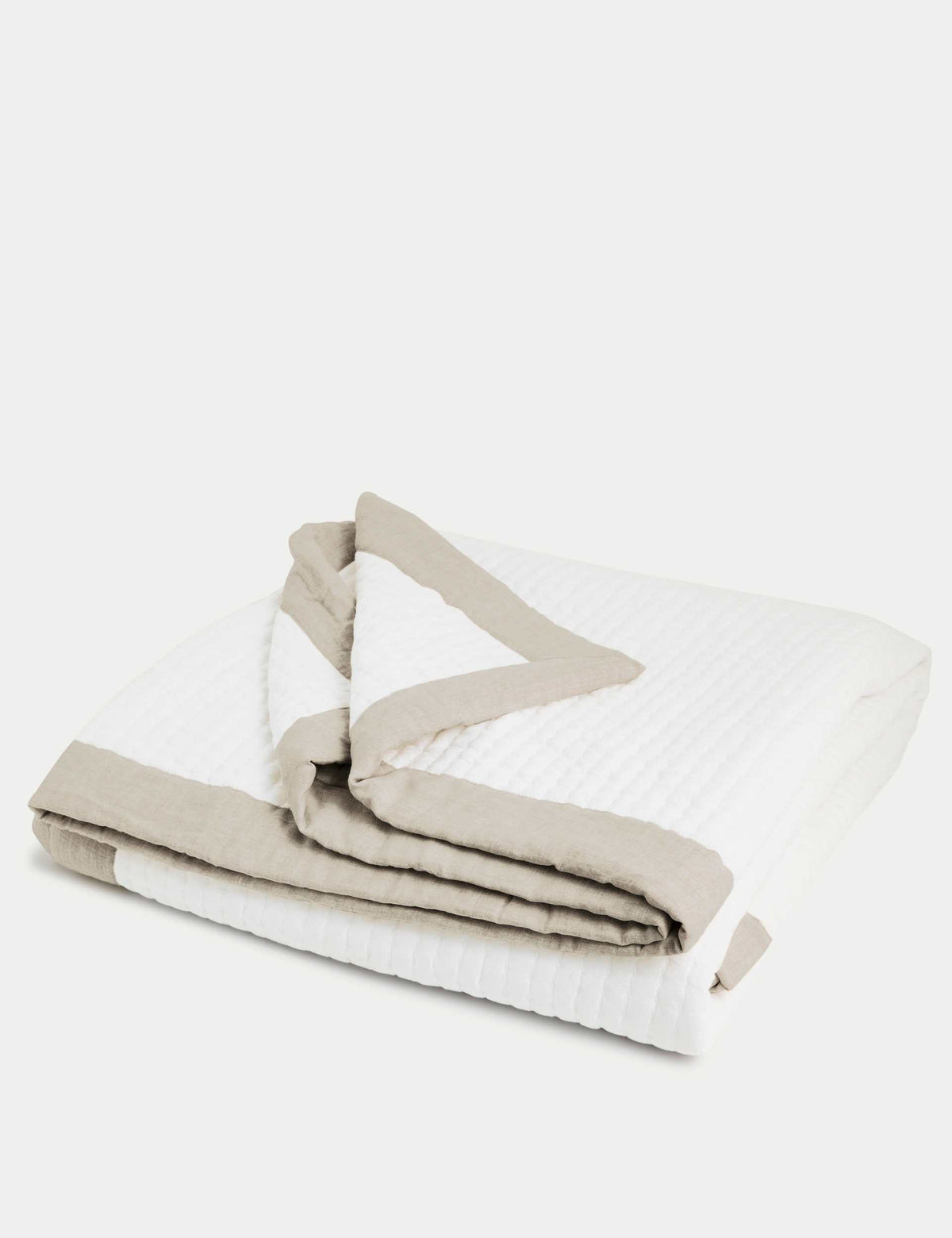 Linen border quilted bedspread, UK version