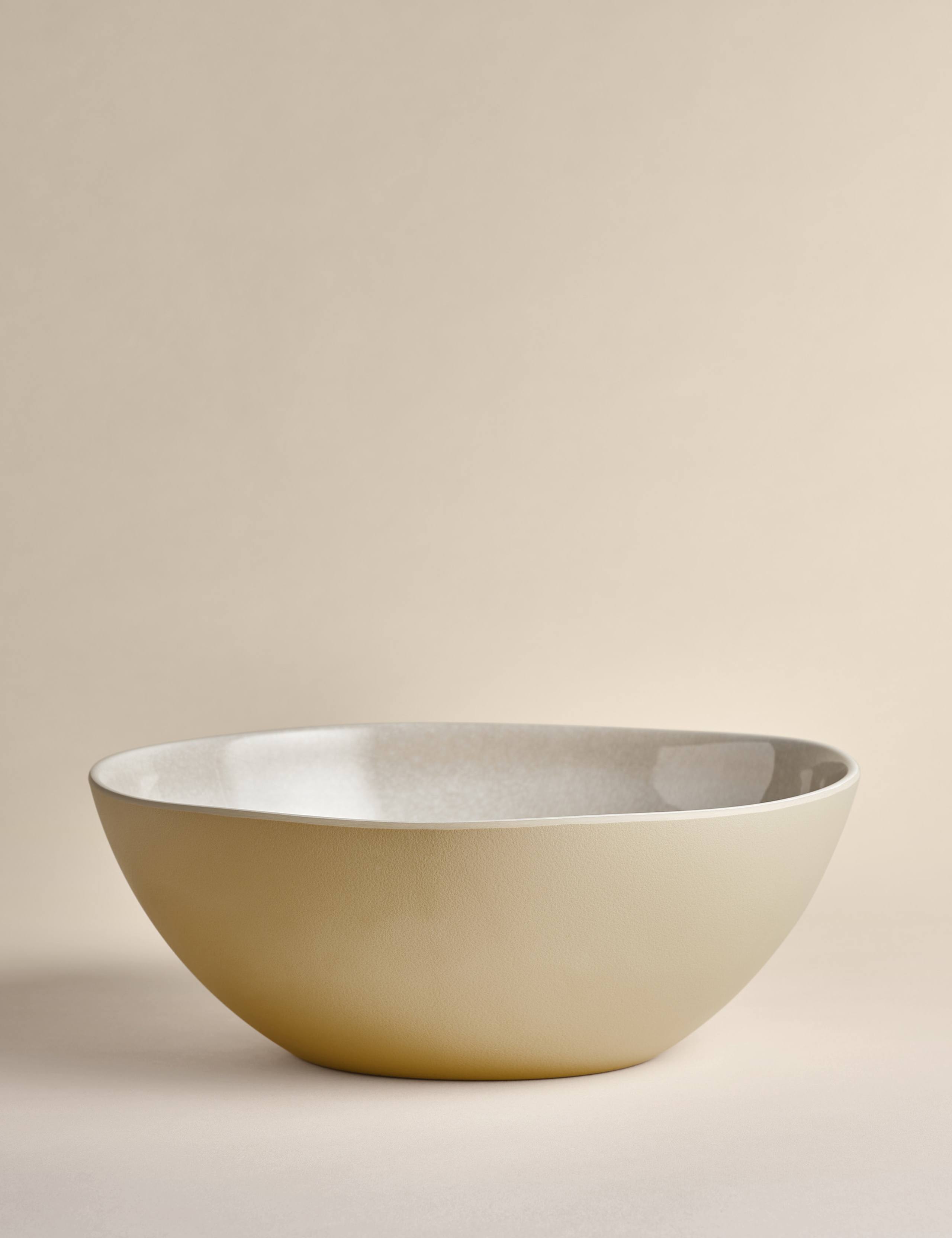 Linen reactive picnic serving bowl made from melamine, UK version