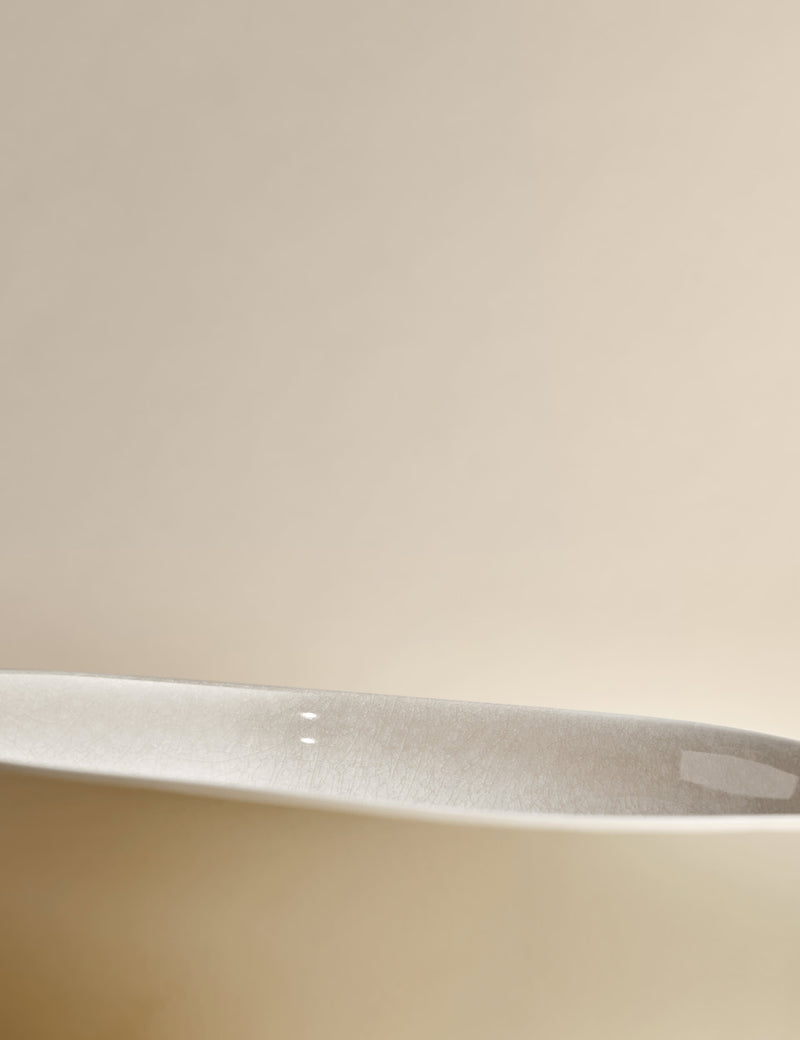 Linen reactive picnic serving bowl made from melamine, UK version